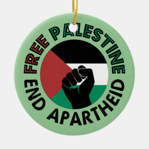 Fahne für ein freies Palästina-Ende der Apartheid  Keramik Ornament