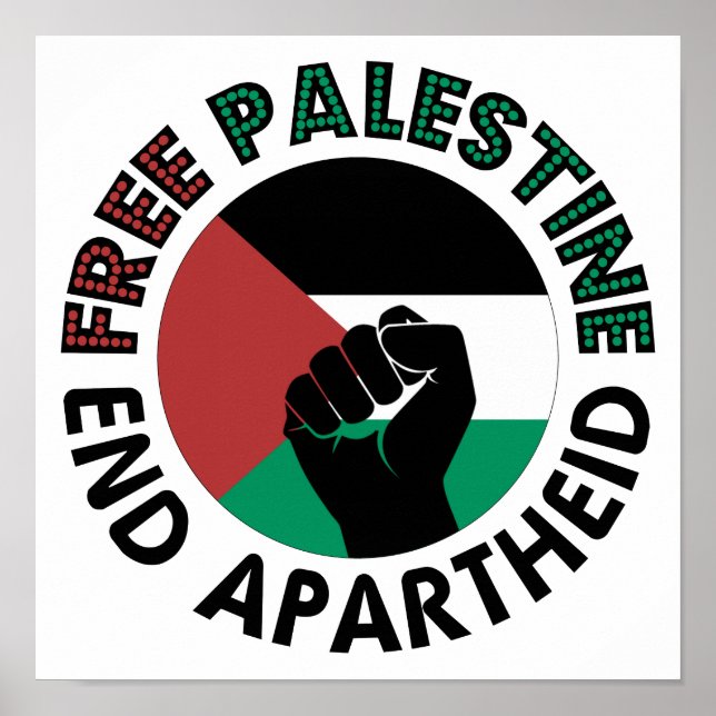 Fahne für ein freies Palästina-Ende der Apartheid  Poster (Vorne)