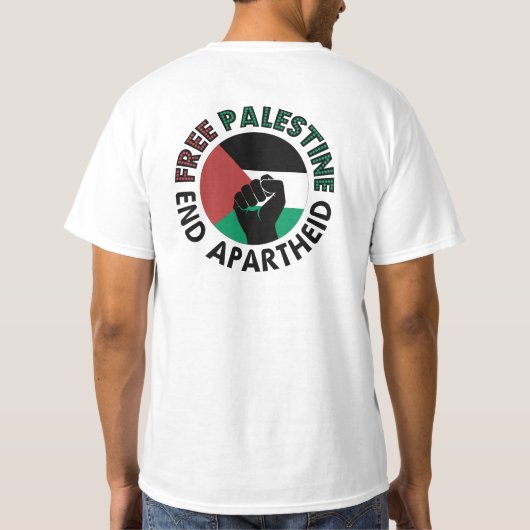 Fahne für ein freies Palästina-Ende der Apartheid  T-Shirt (Rückseite)