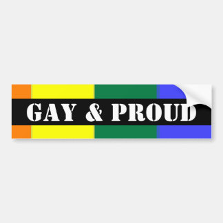 Fahne für Gay und Proud-Regenbogen Autoaufkleber