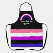 Fahne für Genderfluidität und Regenbogen mit Text Schürze (Vorderseite)