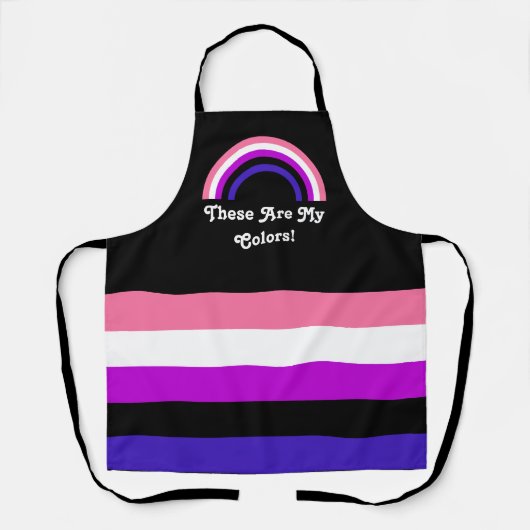 Fahne für Genderfluidität und Regenbogen mit Text Schürze (Vorderseite)