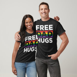 Fahne für gratis Vater Hugs LGBT Rainbow T-Shirt