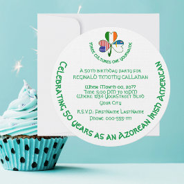 Fahne für irisches Kleeblatt auf Azoren Einladung