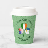 Fahne für irisches Kleeblatt auf Azoren Pappbecher (Rückseite)