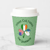 Fahne für irisches Kleeblatt auf Azoren Pappbecher (Vorderseite)