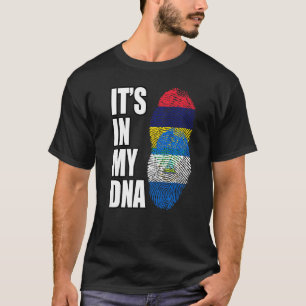 Fahne für nicaraguanische und mauritische Mix-DNA- T-Shirt