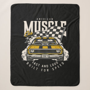 Fahne für Vintage amerikanische Muskelkater Sherpadecke