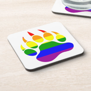 Fahne "Gay Bear Pride Bear Paw Rainbow" - Unterset Untersetzer