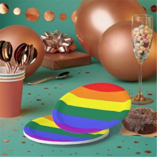 Fahne "Gay Lesbian LGBT Rainbow Prilag" Pappteller