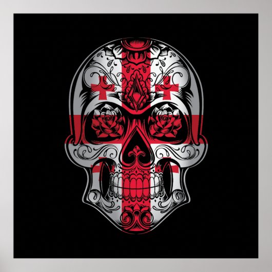 Fahne "Georgia Skull and Rose" Poster (Vorne)