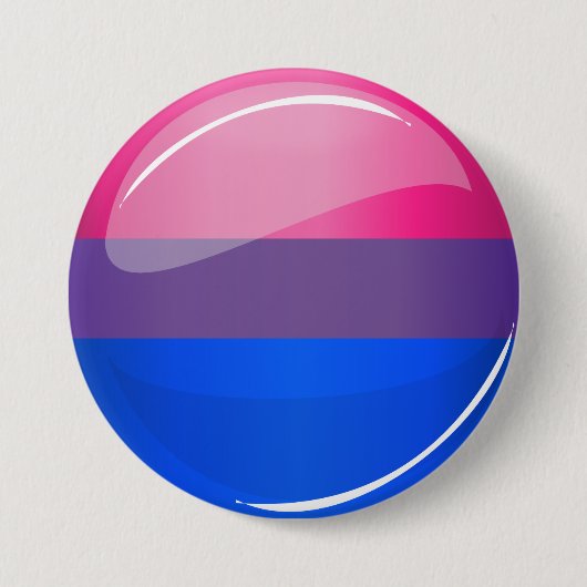 Fahne "Glossy Round Bisexuality" Button (Vorderseite)