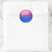 Fahne "Glossy Round Bisexuality" Runder Aufkleber (Tasche)