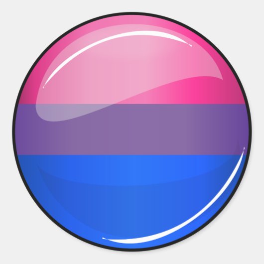Fahne "Glossy Round Bisexuality" Runder Aufkleber (Vorderseite)