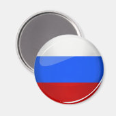 Fahne "Glossy Round Russia" Magnet (Vorderseite/Rückseite)