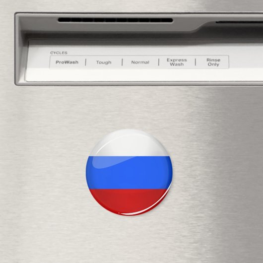 Fahne "Glossy Round Russia" Magnet (In Situ (Geschirrspüler))