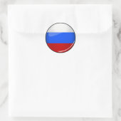 Fahne "Glossy Round Russia" Runder Aufkleber (Tasche)