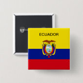 Fahne in Ecuador. Button (Vorne & Hinten)
