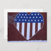 Fahne in Herzform bemalt auf Scheune nach 9-11. Postkarte (Vorne/Hinten)