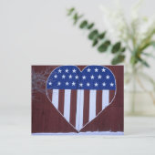 Fahne in Herzform bemalt auf Scheune nach 9-11. Postkarte (Stehend Vorderseite)