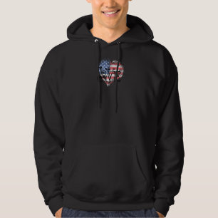 Fahne in rot-weiß und blau-herz-geprägter Farbe Hoodie