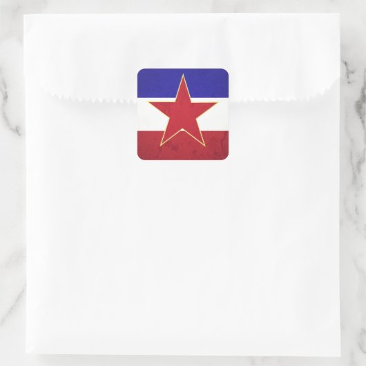 Fahne Jugoslawien Quadratischer Aufkleber (Tasche)