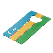 Fahne Karakalpakstan Geldbeutel Flaschenöffner (Vorderseite Schrägansicht)