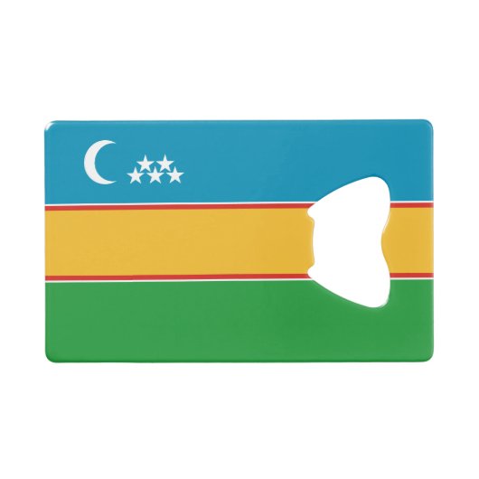 Fahne Karakalpakstan Geldbeutel Flaschenöffner (Vorderseite (Horizontal))