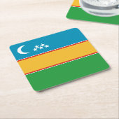 Fahne Karakalpakstan Rechteckiger Pappuntersetzer (angewinkelt)