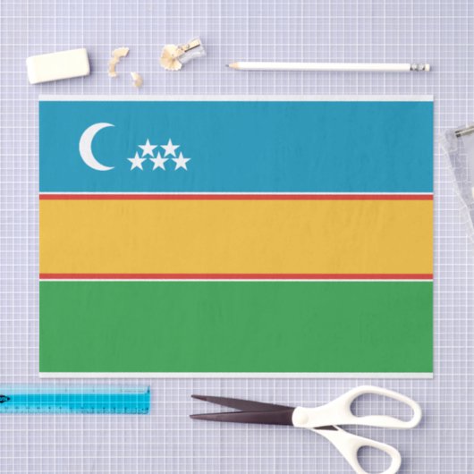 Fahne Karakalpakstan Seidenpapier (Handwerk)
