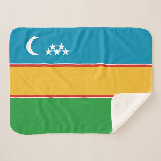 Fahne Karakalpakstan Sherpadecke (Vorderseite (Horizontal))