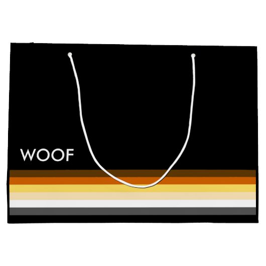 Fahne "Masculine and Sleek Gay Bear Pride" Große Geschenktüte (Rückseite)