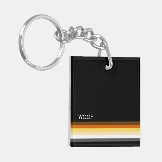 Fahne "Masculine and Sleek Gay Bear Prilag" WOOF Schlüsselanhänger (Vorderseite links)