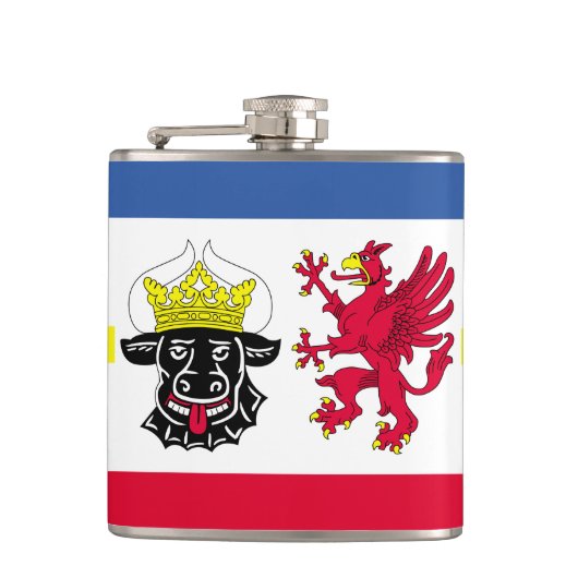 Fahne Mecklenburg-Western Pommern Hip Flask Flachmann (Vorderseite)