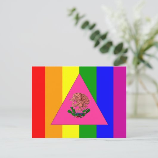 Fahne mexikanischer Gay Pride Postkarte (Stehend Vorderseite)