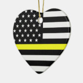 Fahne mit dünner Rot-/Gelblinie Keramik Ornament (Links)