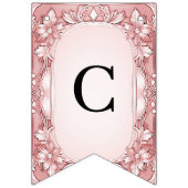 Fahne mit rosa Blumenrahmen Wimpelkette (Erste Fahne)