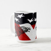 Fahne mit schreiender Adlergrafik Kaffeetasse (Vorderseite Links)