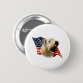 Fahne mit weichem Wheaten Terrier Button (Vorne & Hinten)