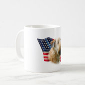 Fahne mit weichem Wheaten Terrier Kaffeetasse (Vorderseite Links)