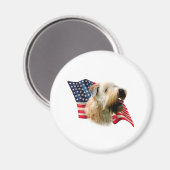 Fahne mit weichem Wheaten Terrier Magnet (Vorderseite/Rückseite)