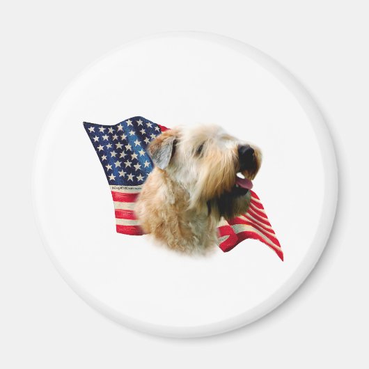 Fahne mit weichem Wheaten Terrier Magnet (Vorne)