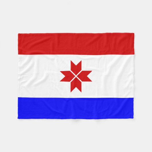 Fahne Mordovia Fleecedecke (Vorderseite (Horizontal))