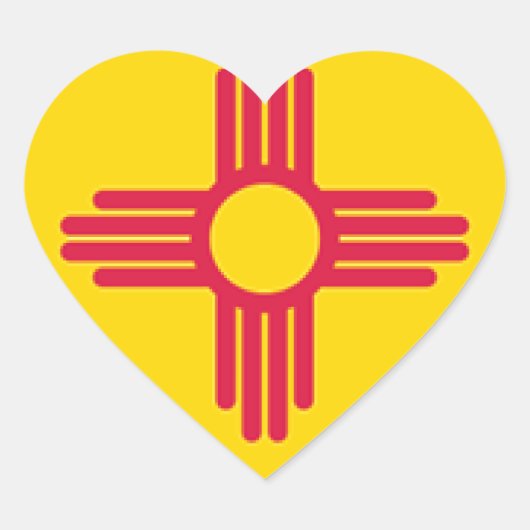 Fahne "New Mexico" Herz-Aufkleber (Vorderseite)
