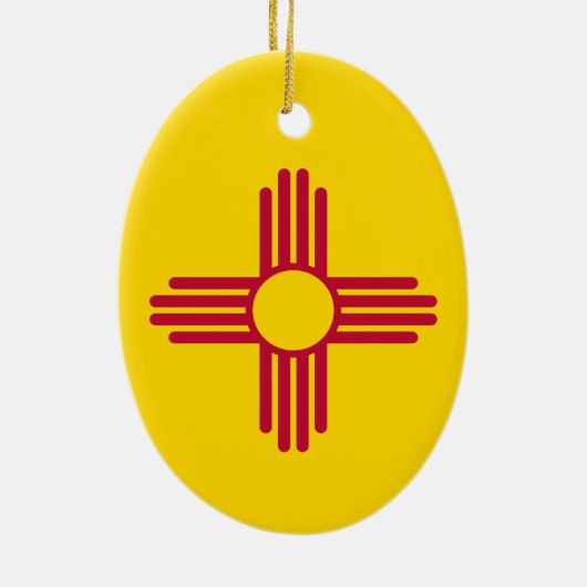 Fahne "New Mexico" Keramik Ornament (Hinten)