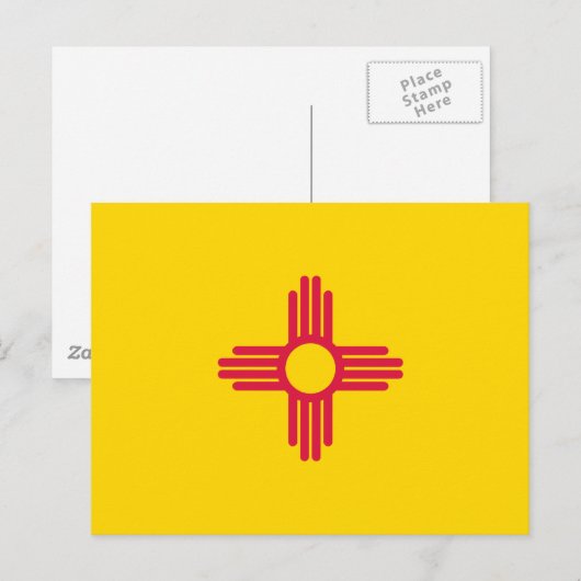 Fahne "New Mexico" Postkarte (Vorne/Hinten)