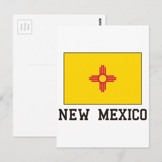 Fahne "New Mexico" Postkarte (Vorne/Hinten)