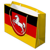 Fahne Niedersachsen Große Geschenktasche Geschenktüte (Rückseite Schrägansicht)