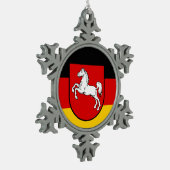 Fahne Niedersachsen Schneeflocken Weihnachten oder Schneeflocken Zinn-Ornament (Links)
