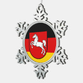 Fahne Niedersachsen Schneeflocken Weihnachten oder Zinn-Ornament (Rechts)